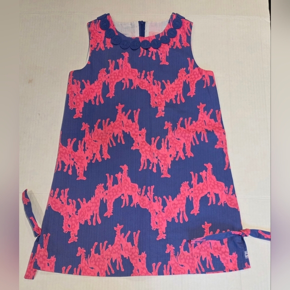 Lilly Pulitzer Other - Lilly Pulitzer Windsor Giraffe Print Pink Blue Shift Dress Girls Size 8